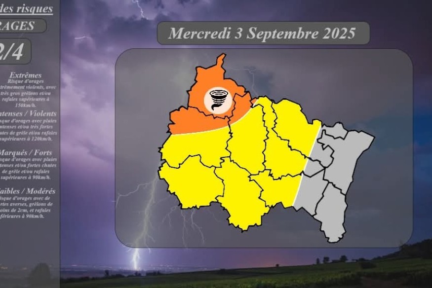 UN RISQUE DE TORNADE ACCRUE DANS LA MARNE